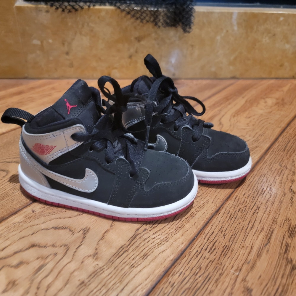 Kids Black and Gray Nike Shoes